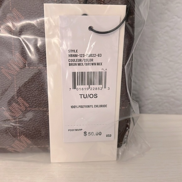 Nicole Miller Brown Logo Gold Hardware Shoulder Crossbody Bag Purse W Pouch - Picture 3 of 3